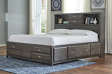 Caitbrook Gray California King Storage Bed with 8 Drawers