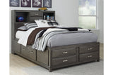 Caitbrook Gray Full Storage Bed with 7 Drawers