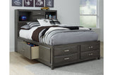 Caitbrook Gray Full Storage Bed with 7 Drawers