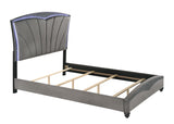 Frampton Gray LED Upholstered Platform Bedroom Set