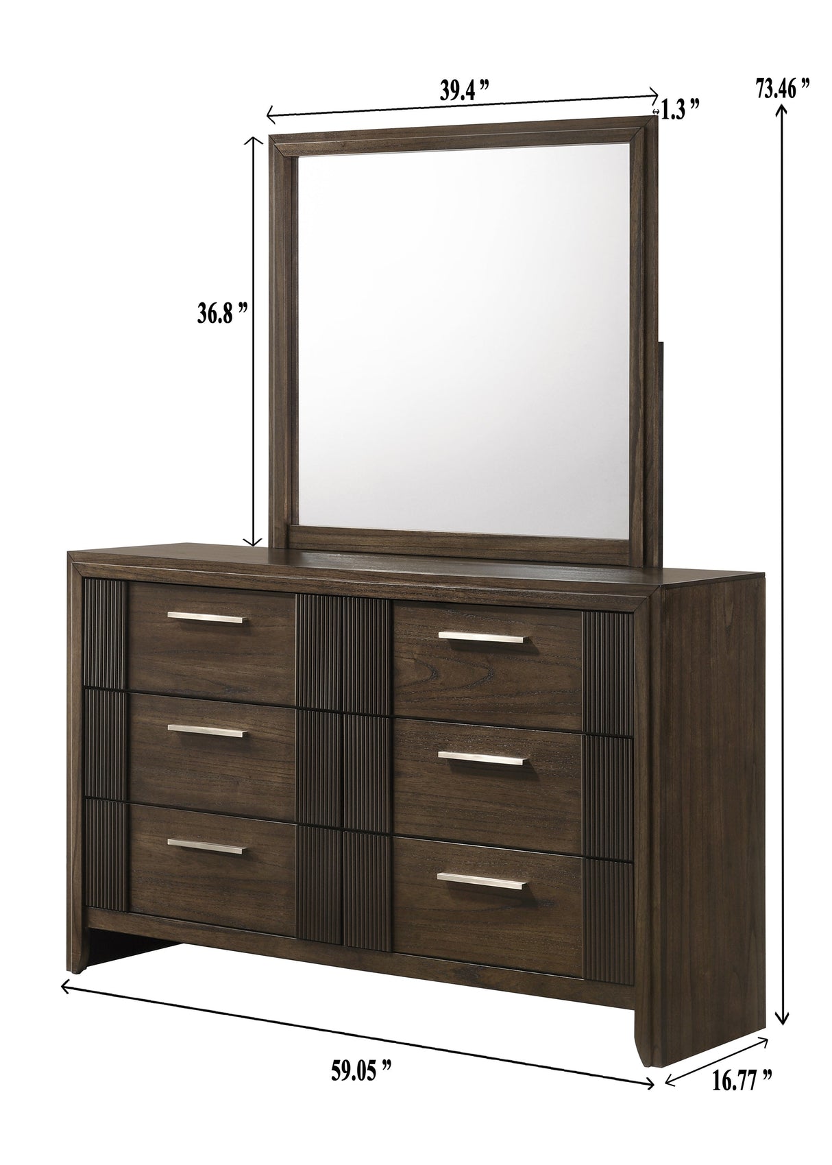 Carlton Brown Bedroom Mirror (Mirror Only)