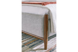 Lyncott Brown Queen Upholstered Panel Bed