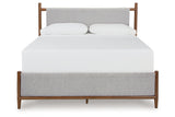 Lyncott Brown Queen Upholstered Panel Bed