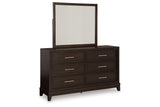 Neymorton Dark Grayish Brown Dresser and Mirror