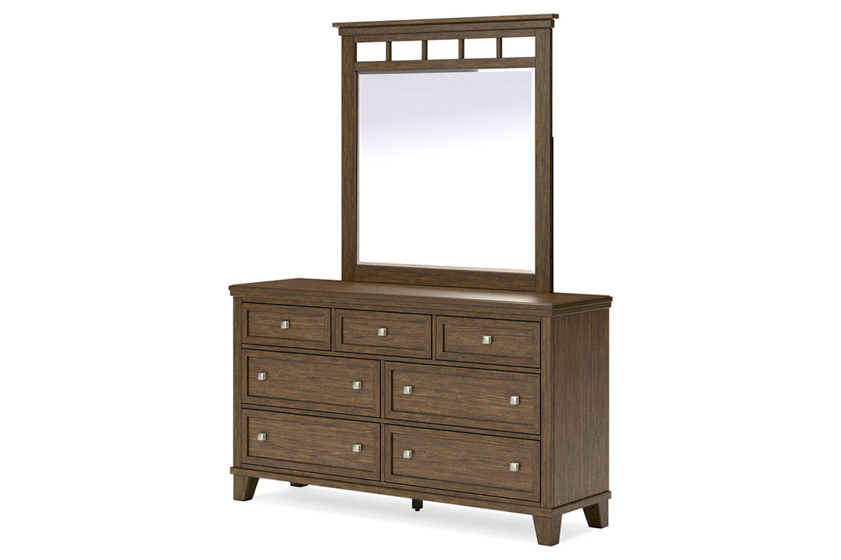 Shawbeck Dark Brown Dresser and Mirror