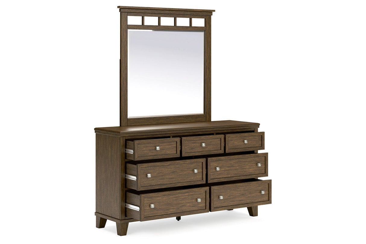 Shawbeck Dark Brown Dresser and Mirror