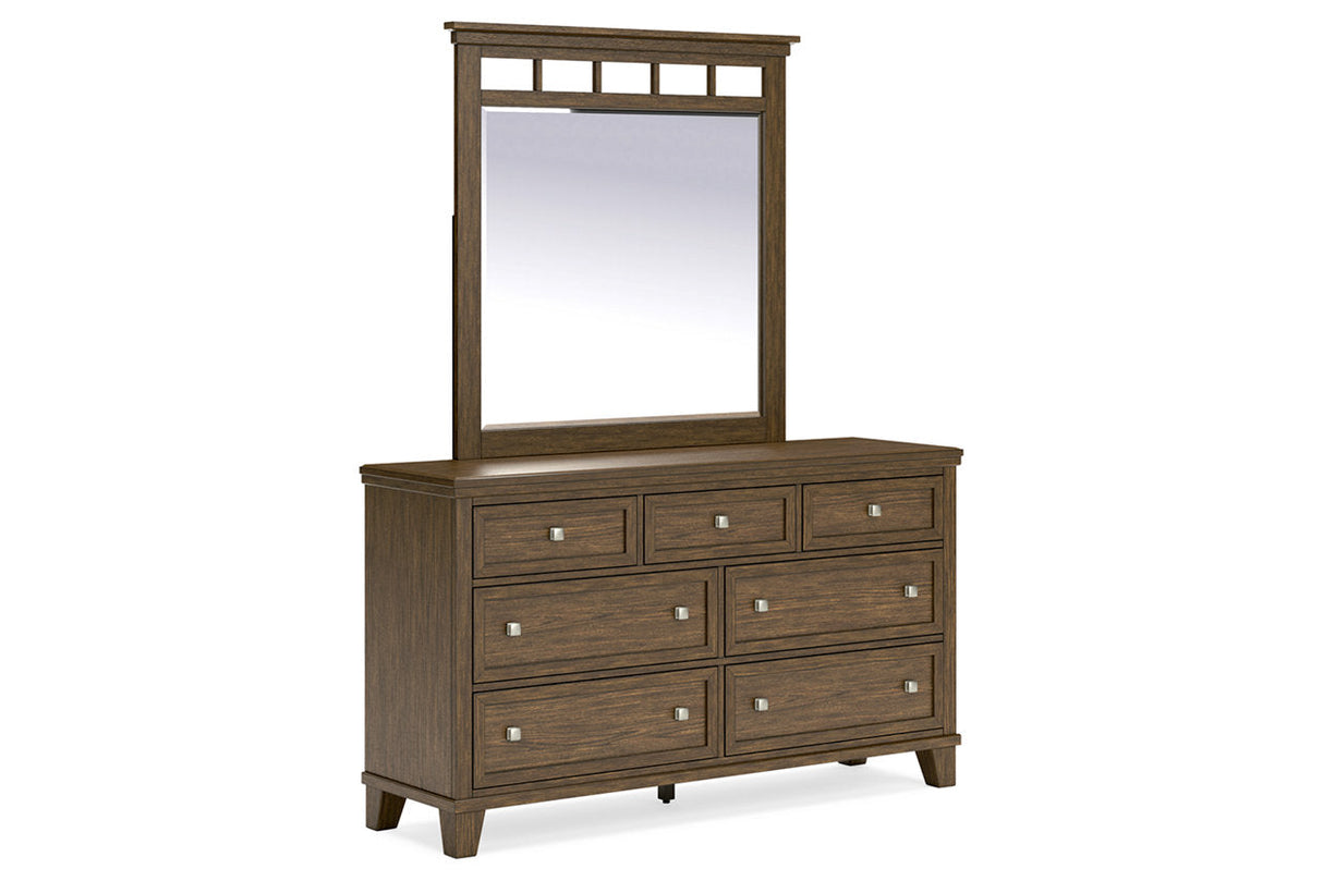 Shawbeck Dark Brown Dresser and Mirror