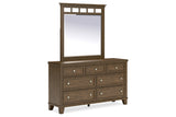 Shawbeck Dark Brown Dresser and Mirror