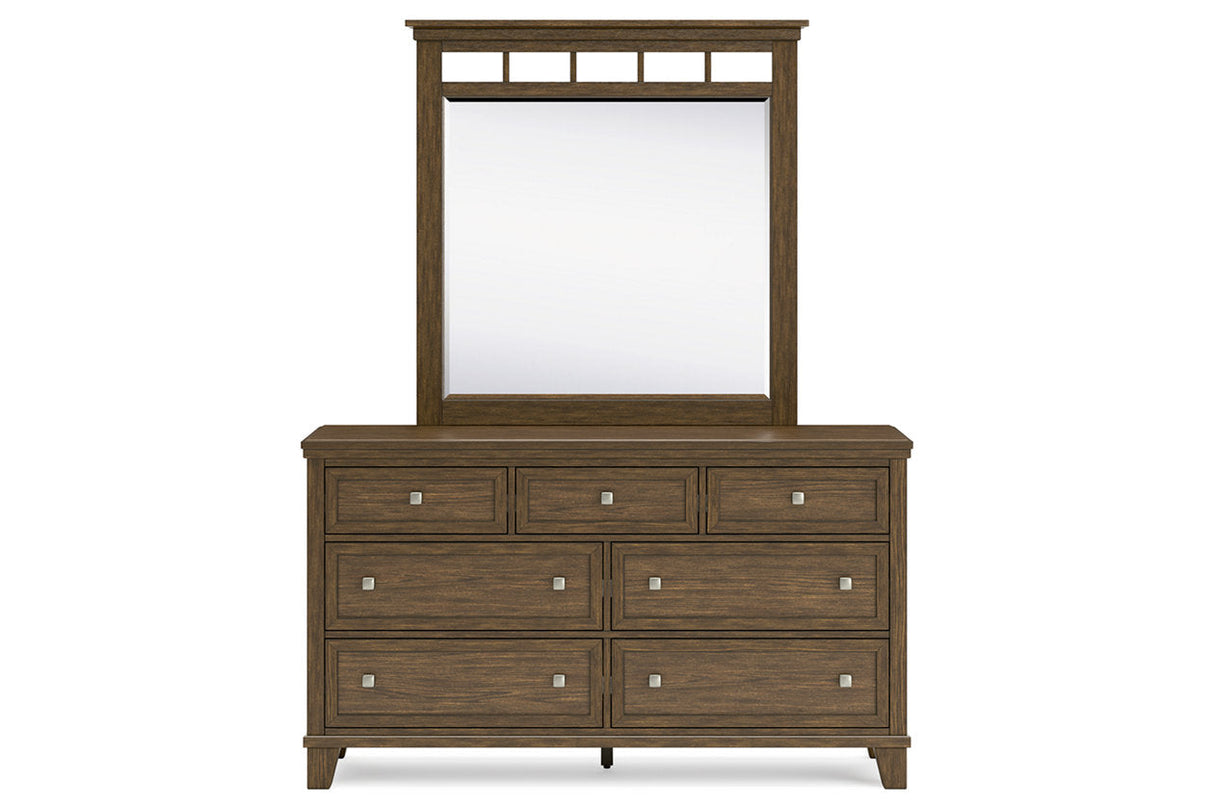 Shawbeck Dark Brown Dresser and Mirror