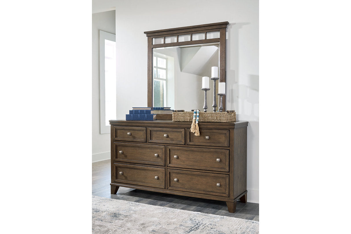 Shawbeck Dark Brown Dresser and Mirror