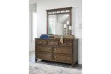 Shawbeck Dark Brown Dresser and Mirror