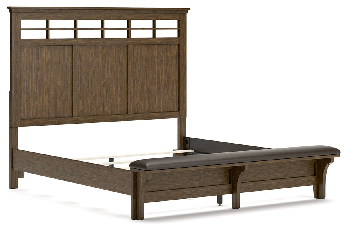 Shawbeck Dark Brown King Panel Bed