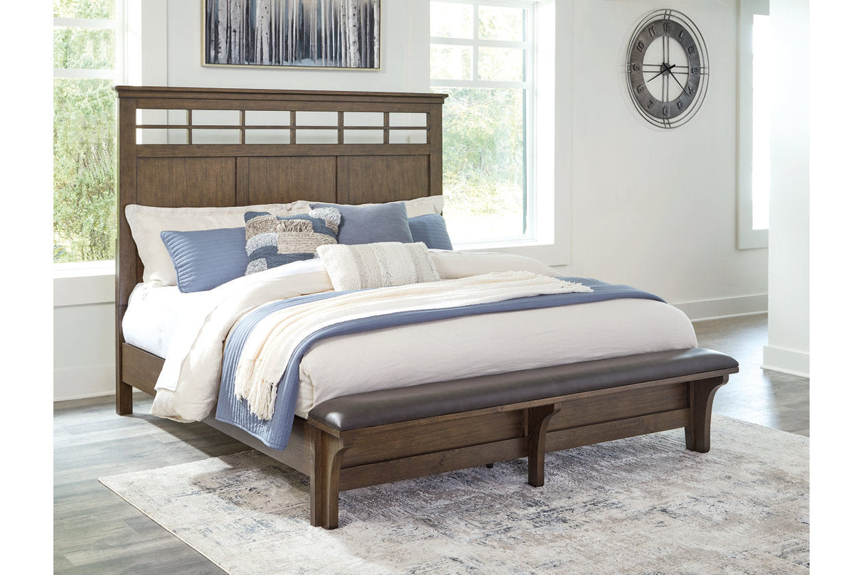 Shawbeck Dark Brown King Panel Bed