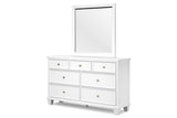 Fortman White Dresser and Mirror