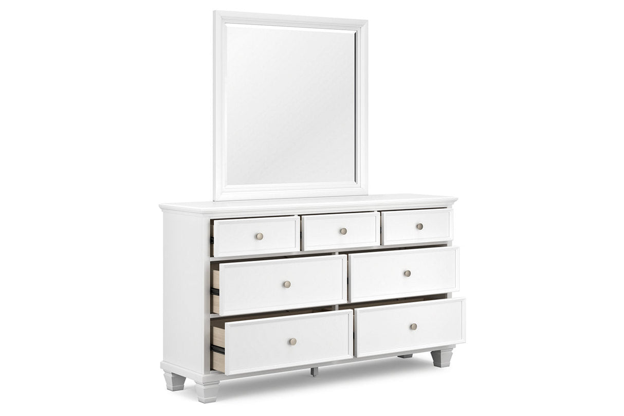 Fortman White Dresser and Mirror