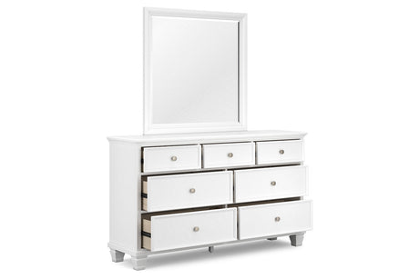 Fortman White Dresser and Mirror