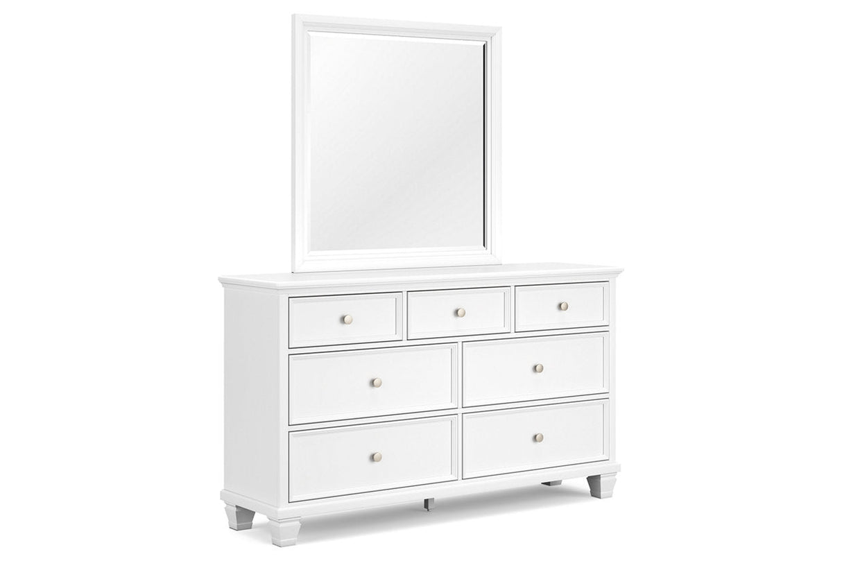 Fortman White Dresser and Mirror