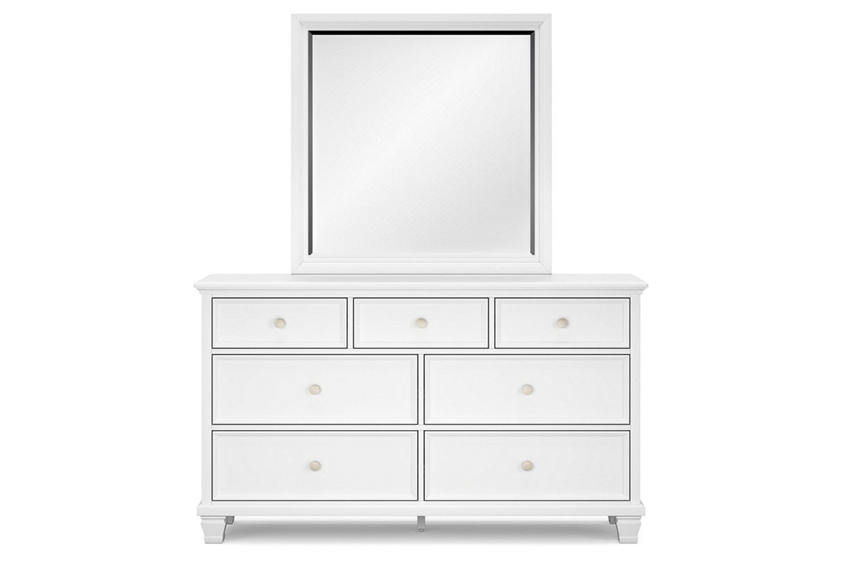 Fortman White Dresser and Mirror