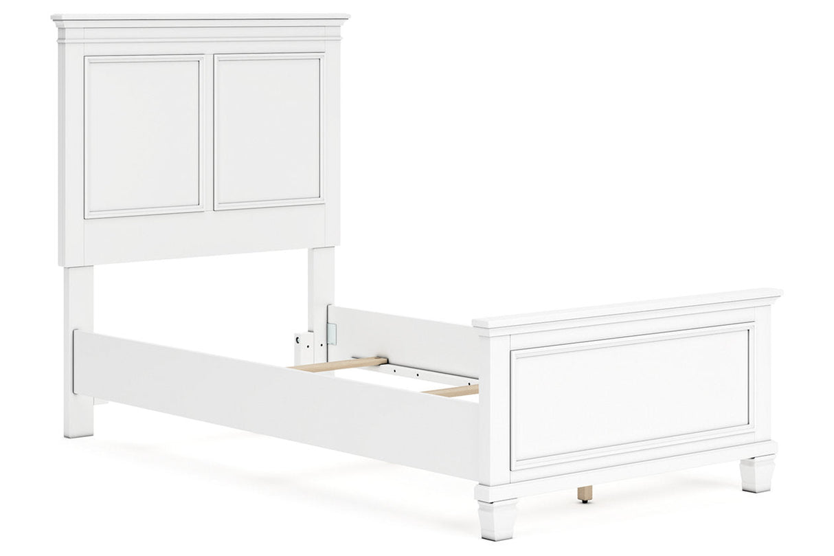 Fortman White Twin Panel Bed