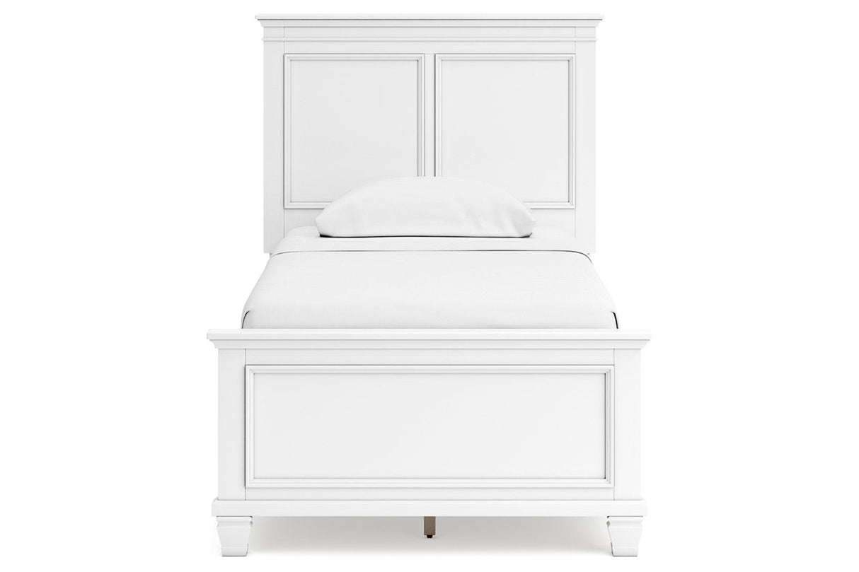 Fortman White Twin Panel Bed