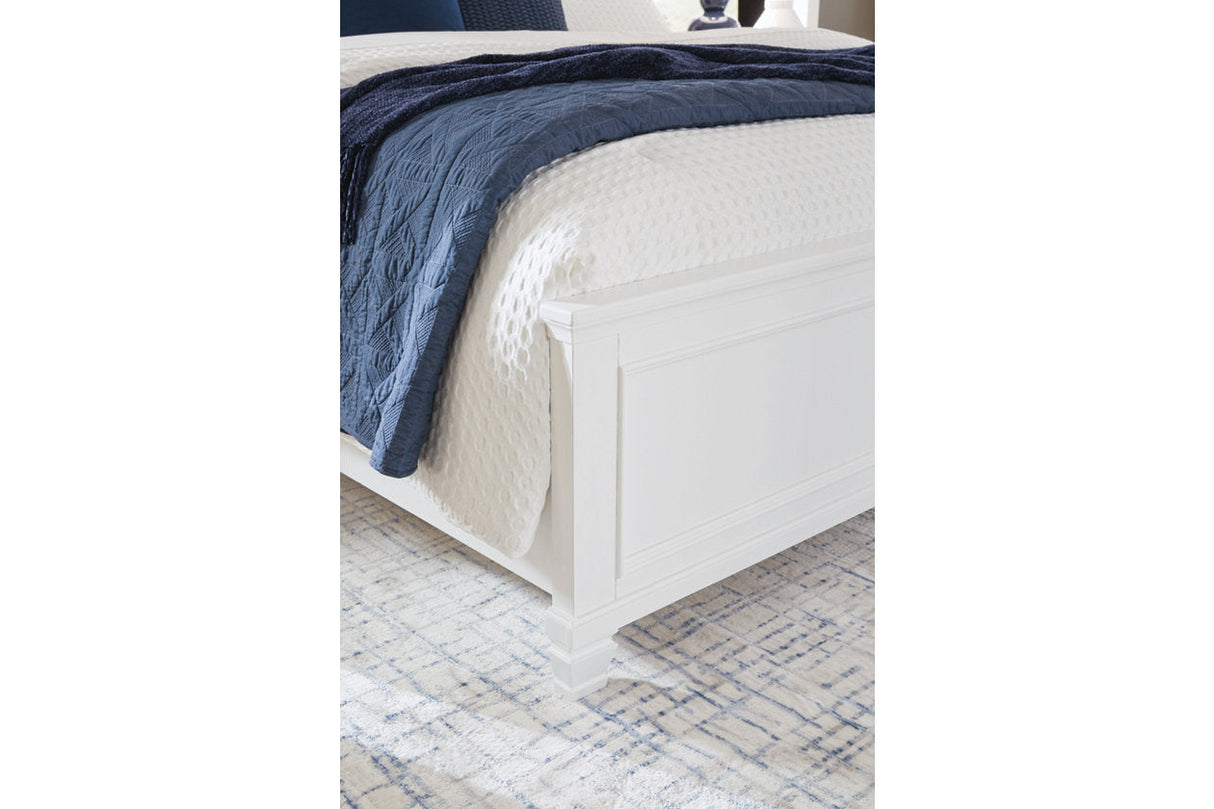 Fortman White King Panel Bed