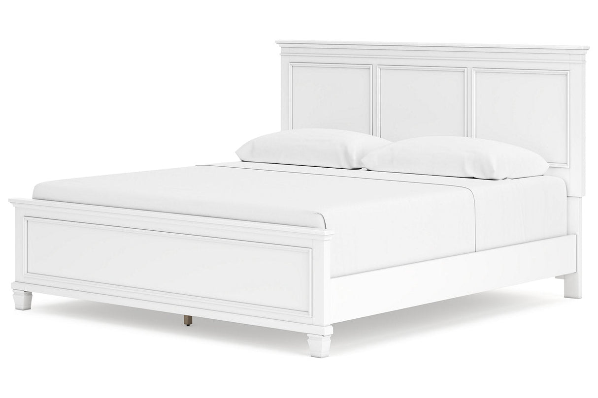 Fortman White King Panel Bed