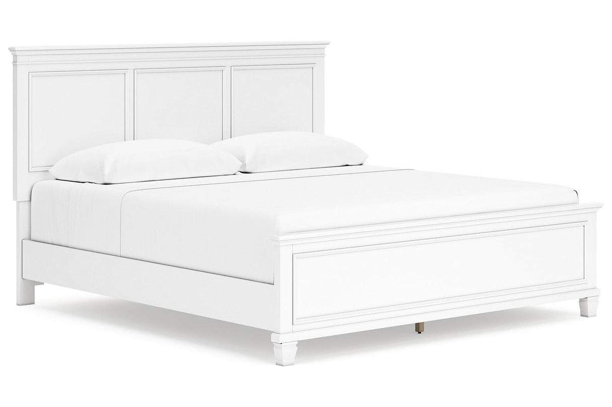 Fortman White King Panel Bed