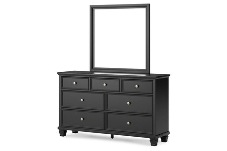 Lanolee Black Dresser and Mirror