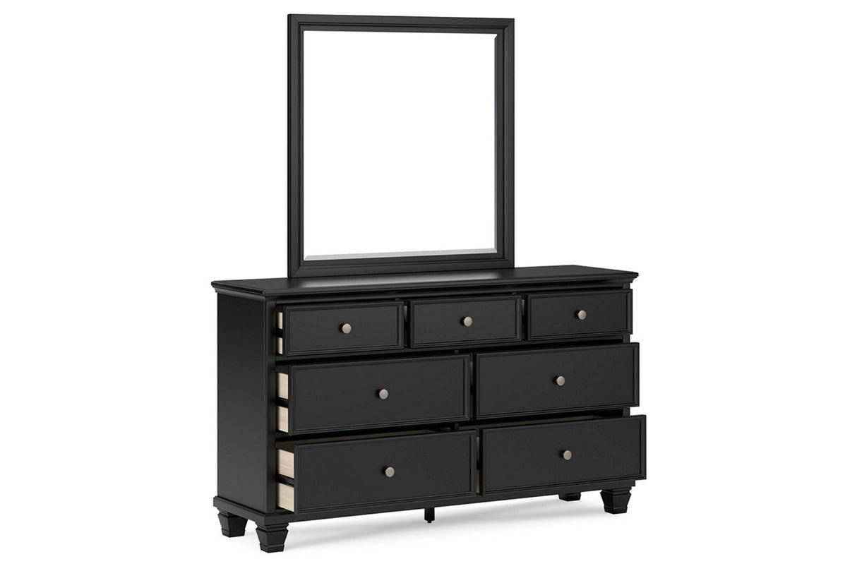 Lanolee Black Dresser and Mirror