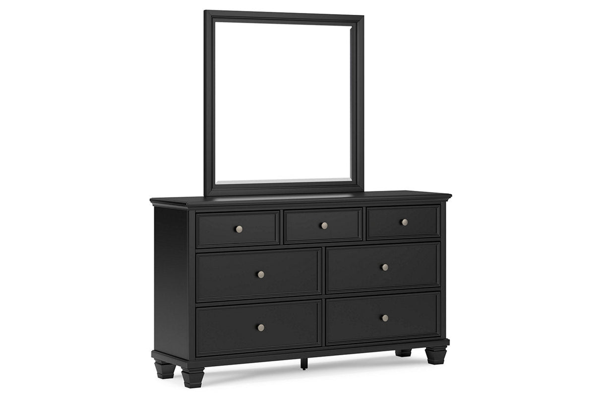 Lanolee Black Dresser and Mirror