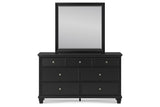 Lanolee Black Dresser and Mirror