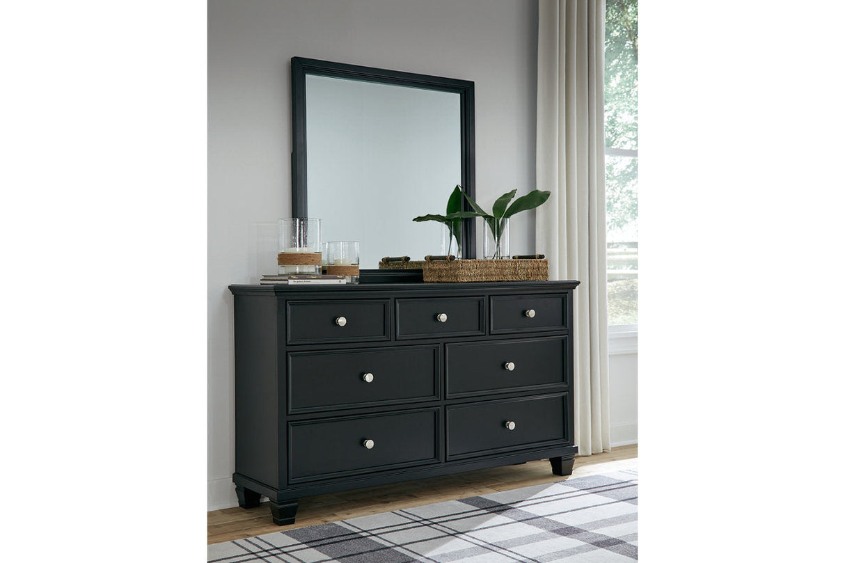 Lanolee Black Dresser and Mirror