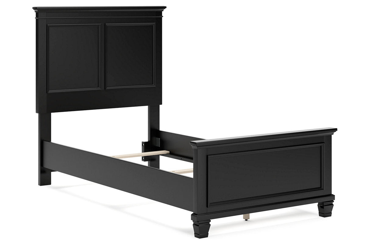 Lanolee Black Twin Panel Bed