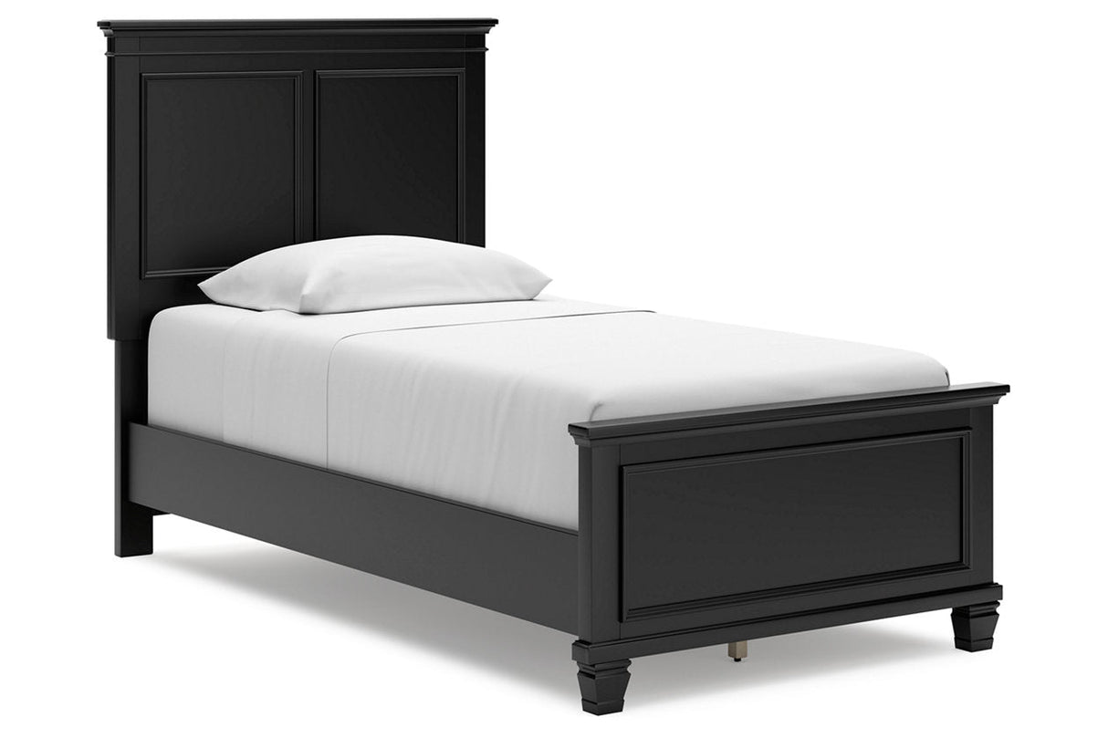 Lanolee Black Twin Panel Bed