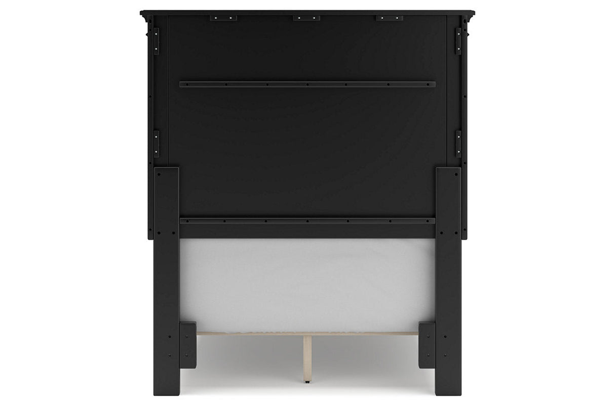 Lanolee Black Twin Panel Bed