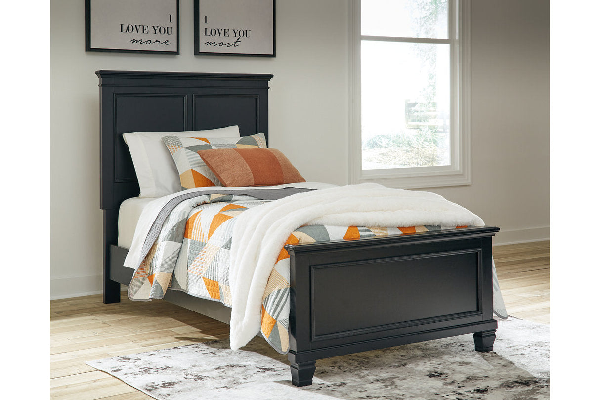 Lanolee Black Twin Panel Bed