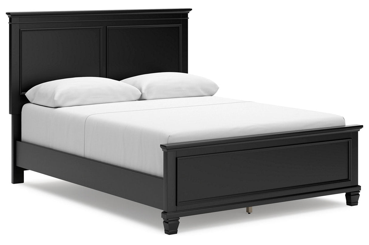 Lanolee Black Queen Panel Bed