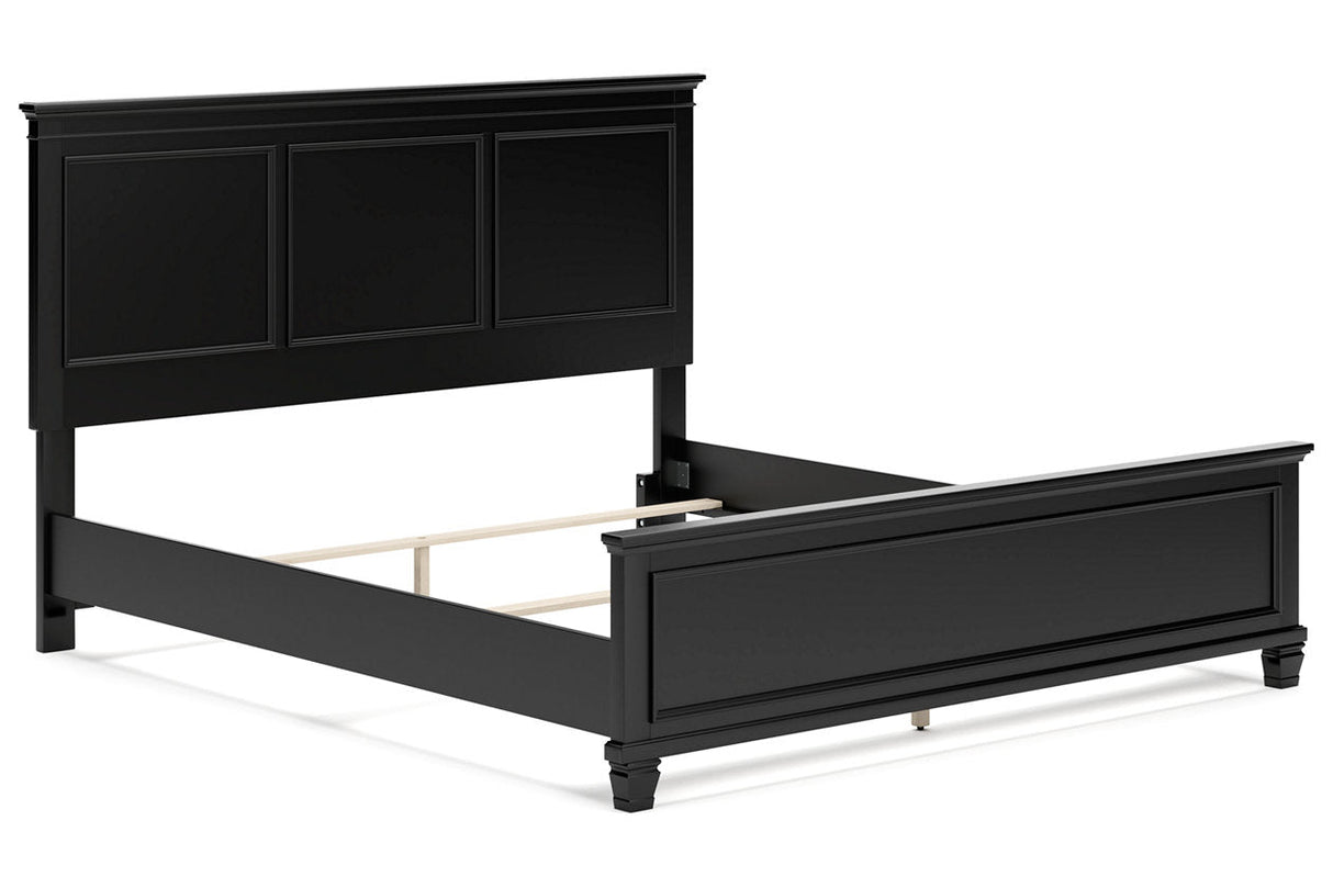 Lanolee Black California King Panel Bed