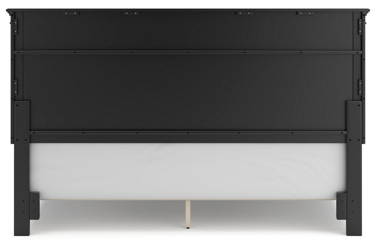 Lanolee Black California King Panel Bed