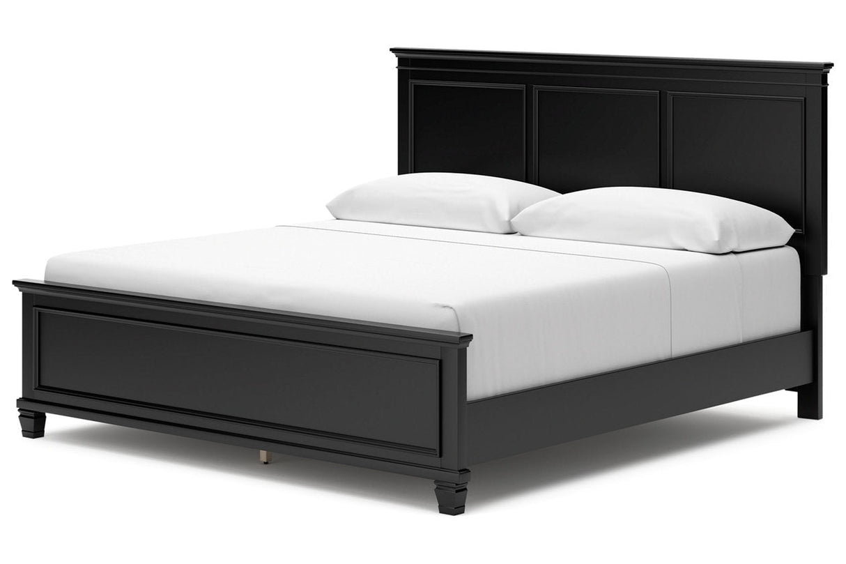 Lanolee Black King Panel Bed