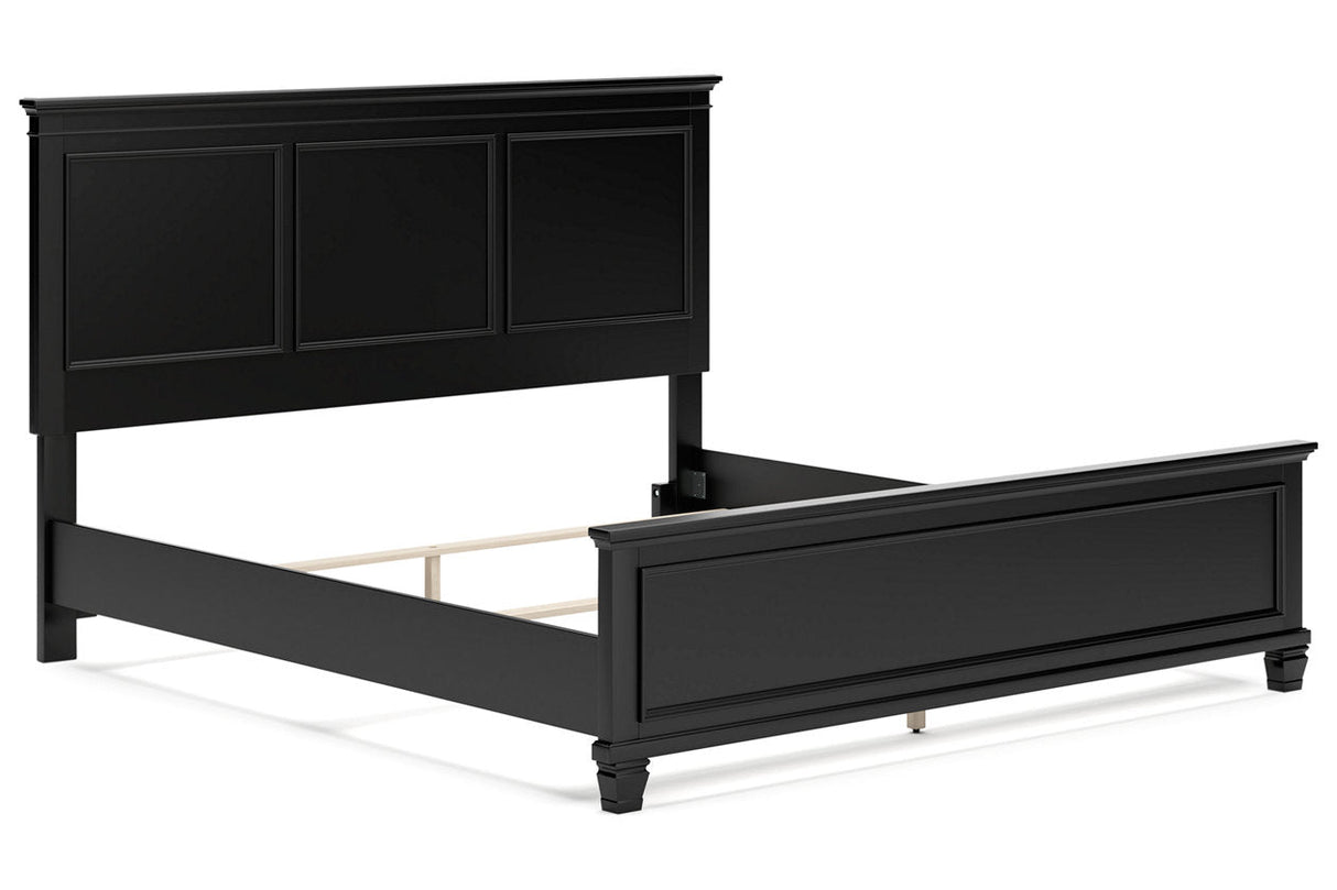 Lanolee Black King Panel Bed