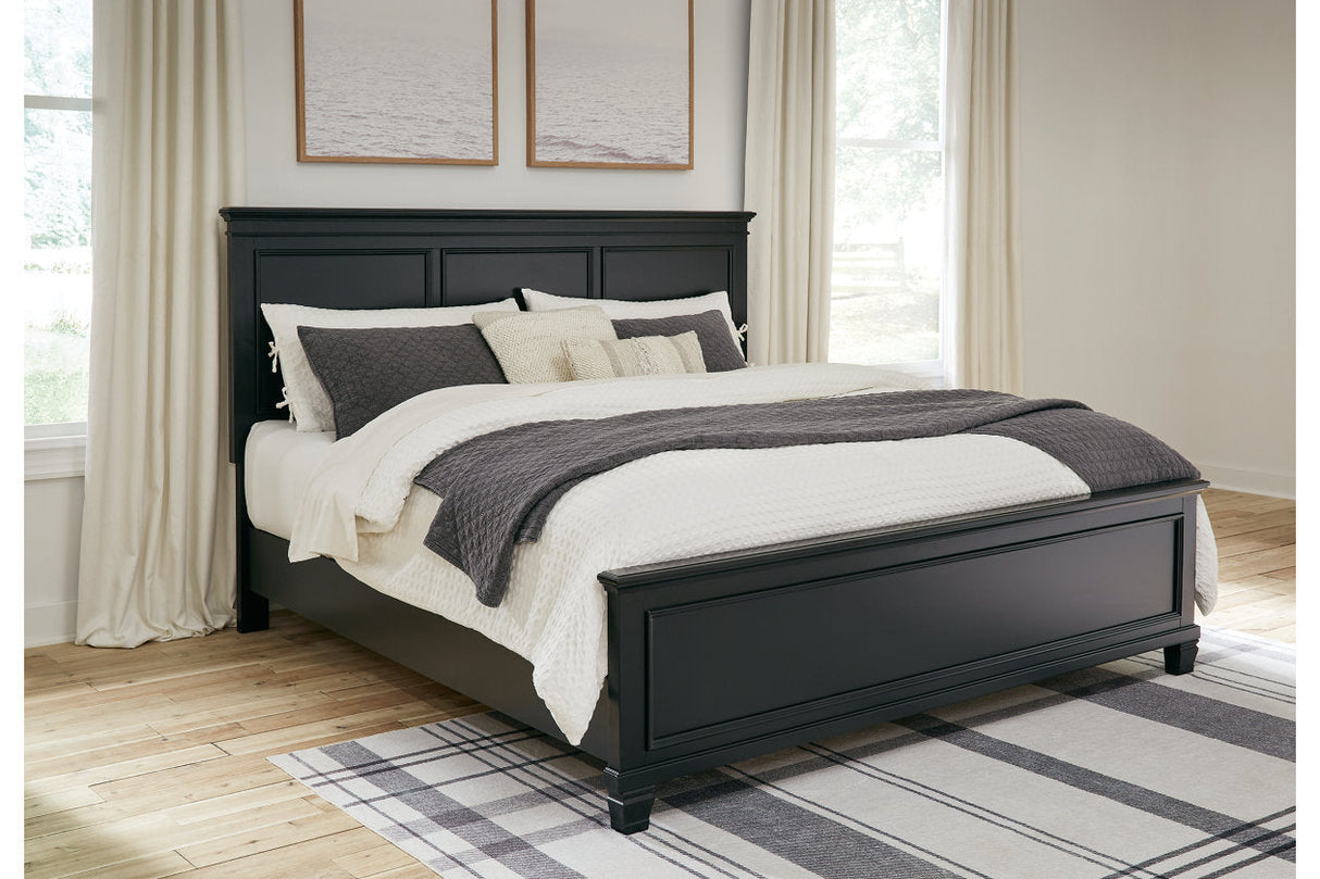 Lanolee Black King Panel Bed