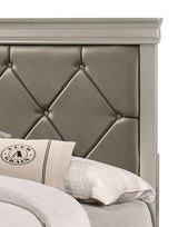 Amalia Champagne Silver Queen Panel Bed