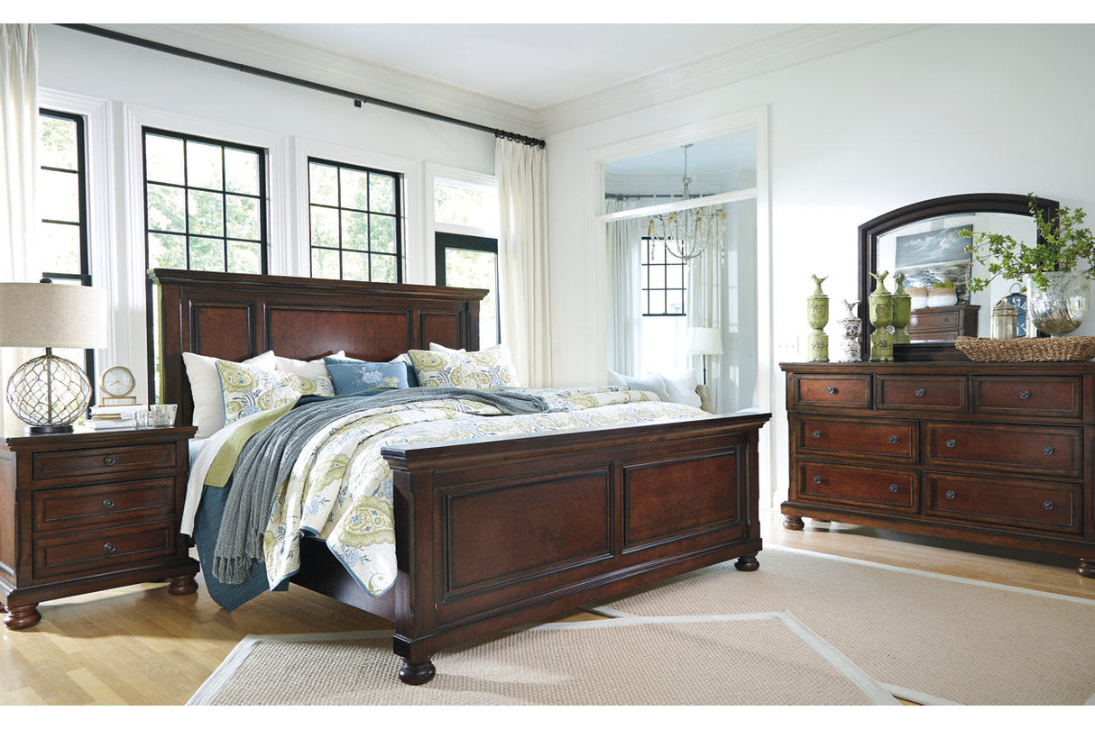 Porter Rustic Brown California King Panel Bed