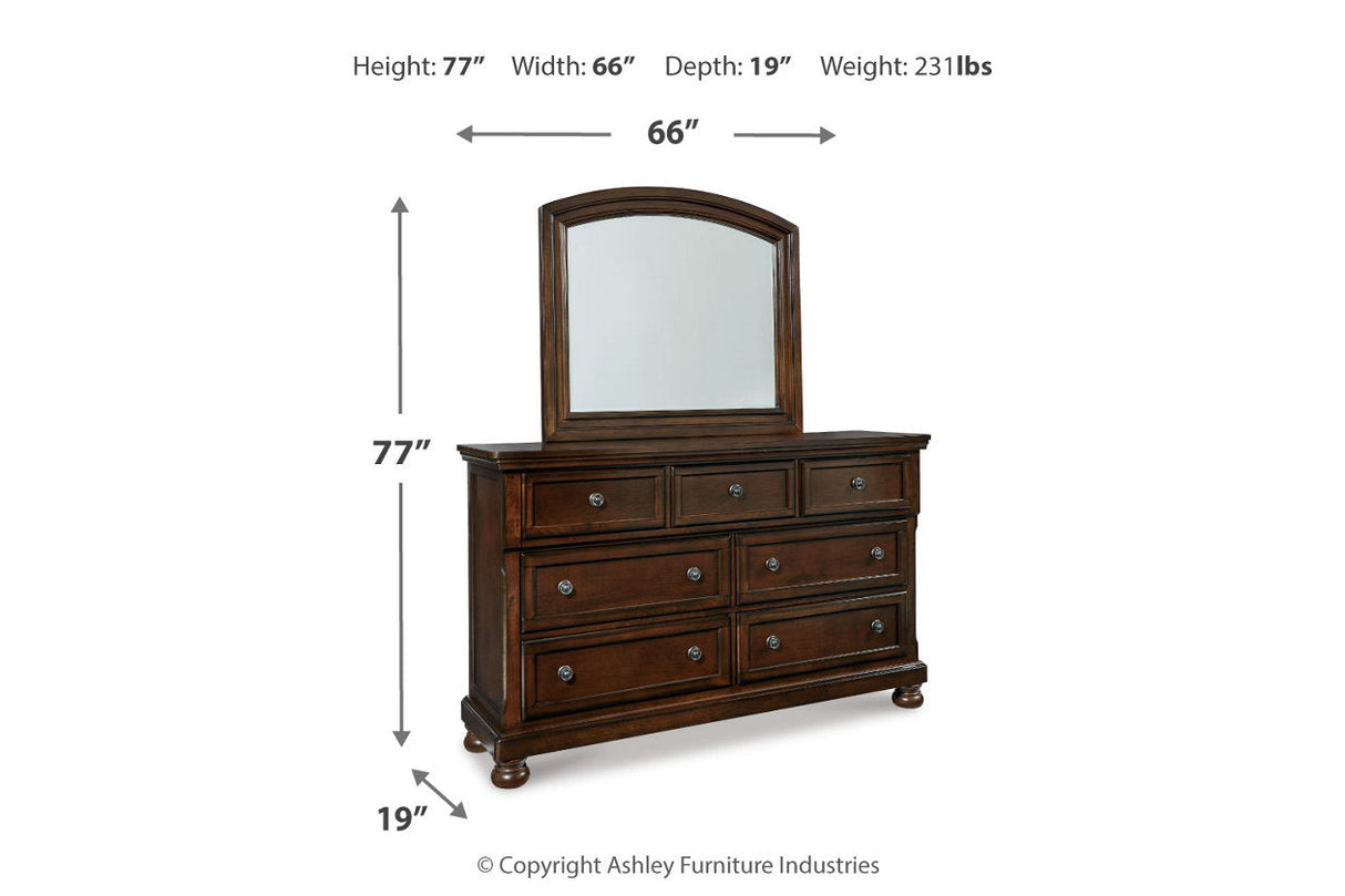 Porter Rustic Brown Dresser and Mirror