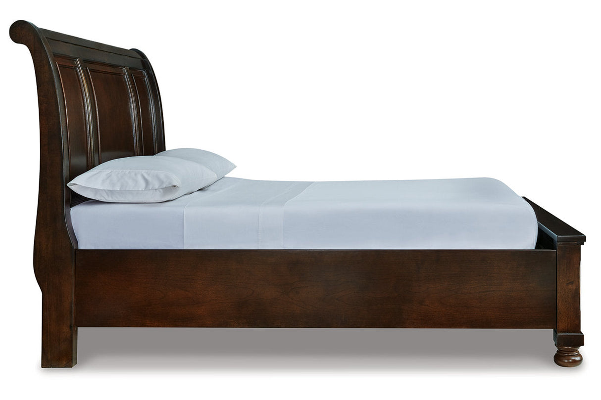 Porter Rustic Brown Queen Sleigh Bed