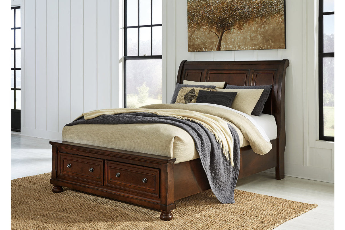 Porter Rustic Brown Queen Sleigh Bed