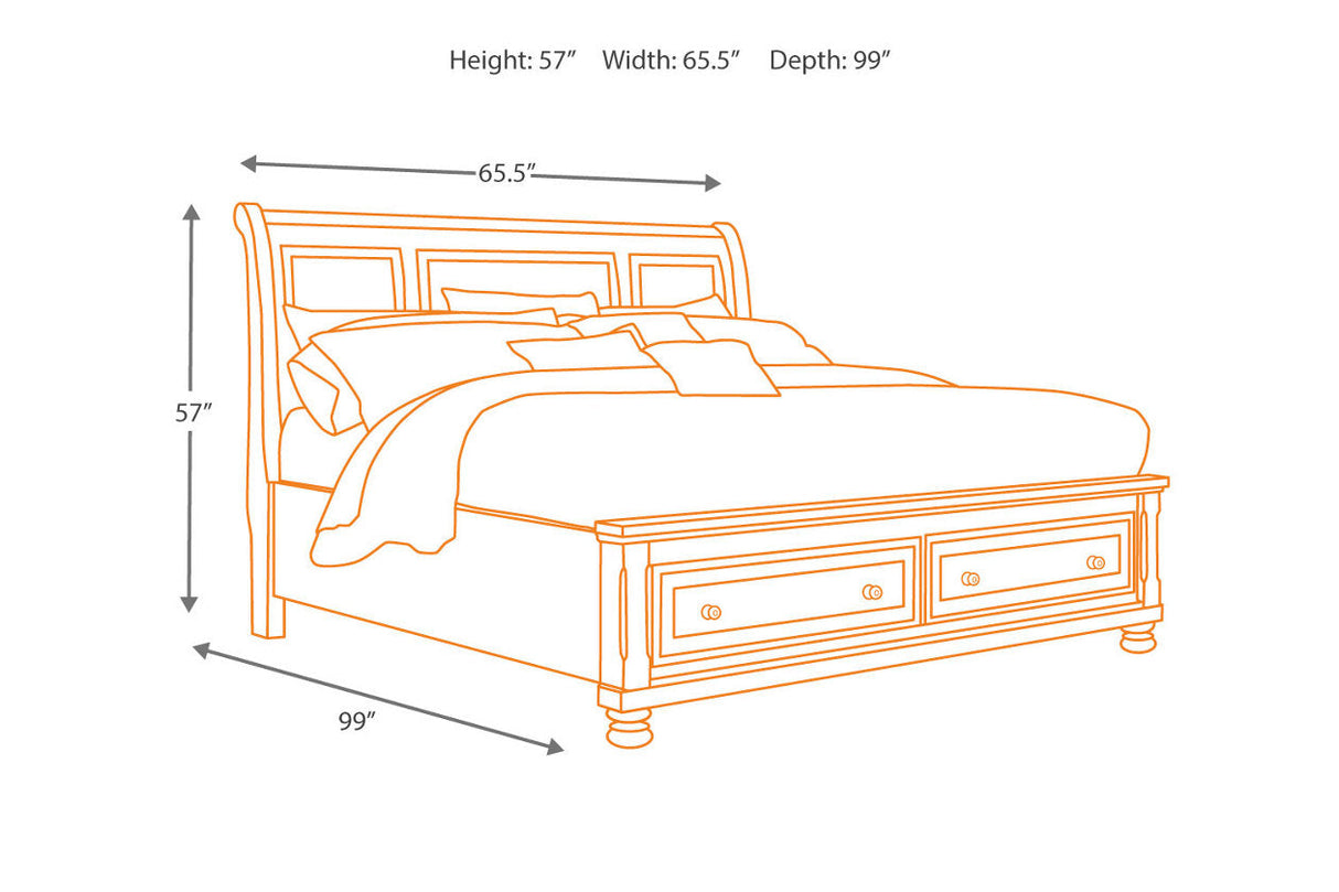 Porter Rustic Brown California King Sleigh Bed