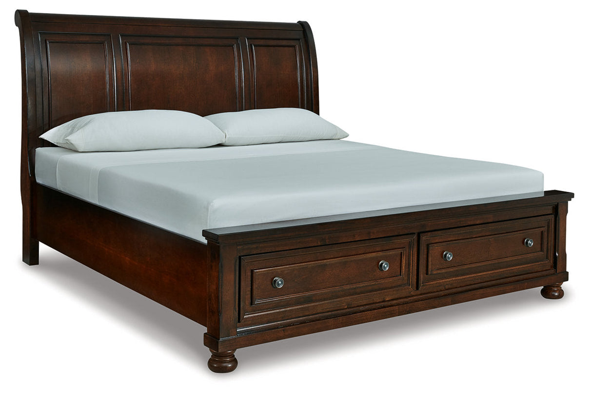 Porter Rustic Brown King Sleigh Bed