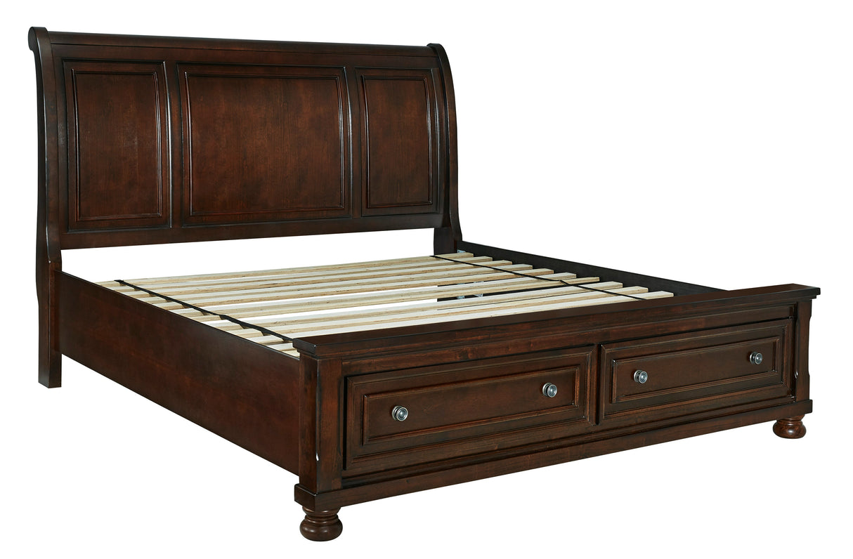 Porter Rustic Brown Footboard Storage Sleigh Platform Bedroom Set